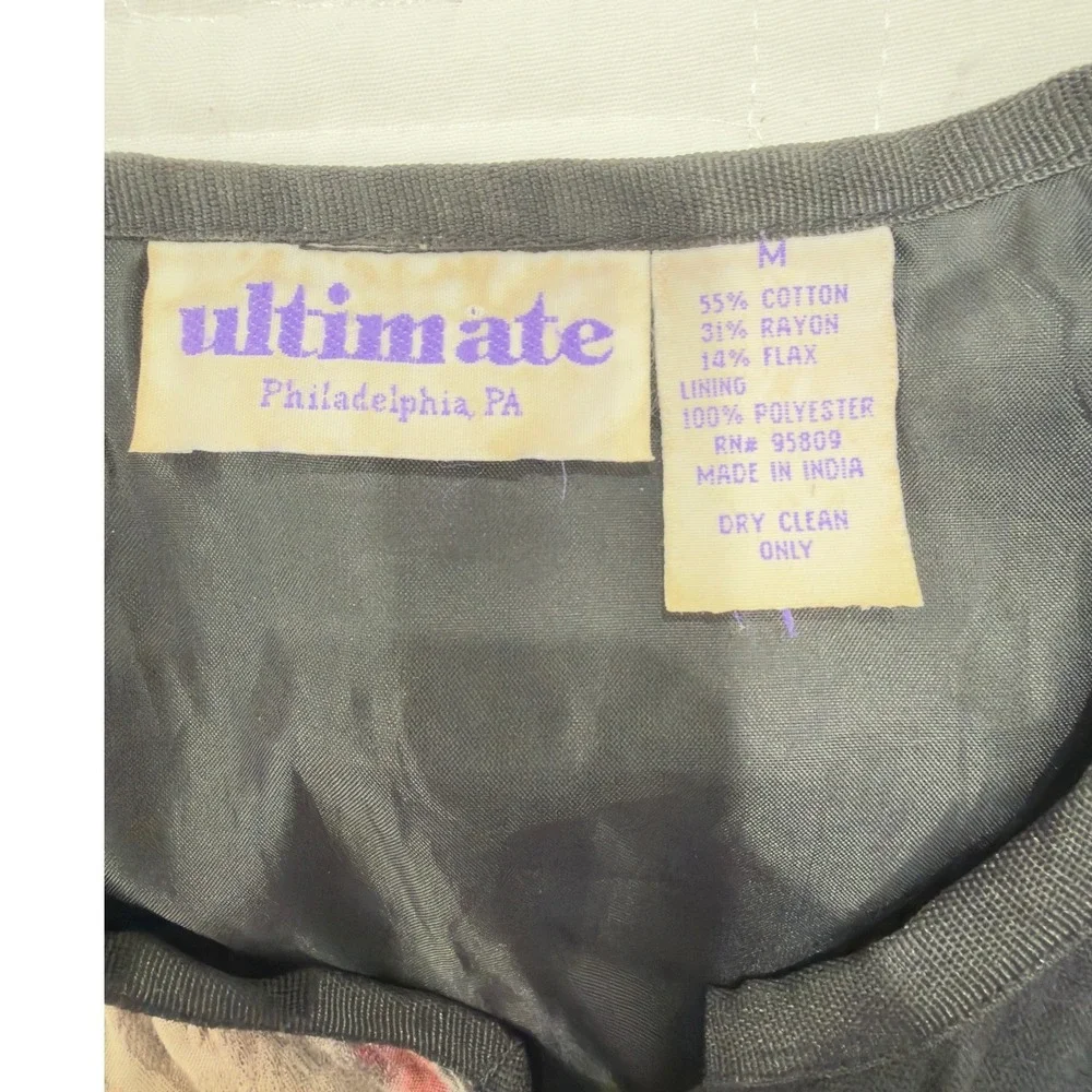 Vintage Ultimate Philadelphia Art‎ Patchwork Embroidered Jacket Womens M